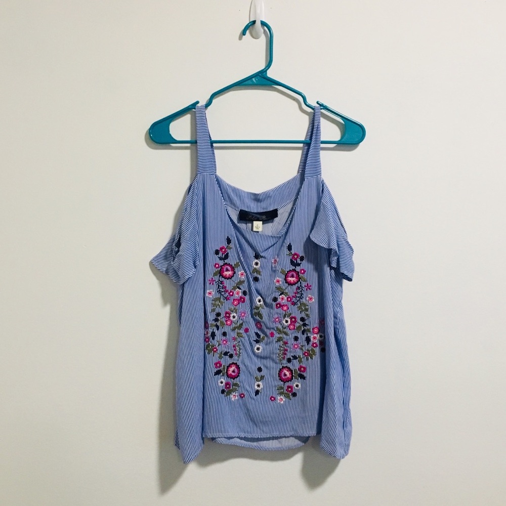 Francesca’s Blue Striped Shirt